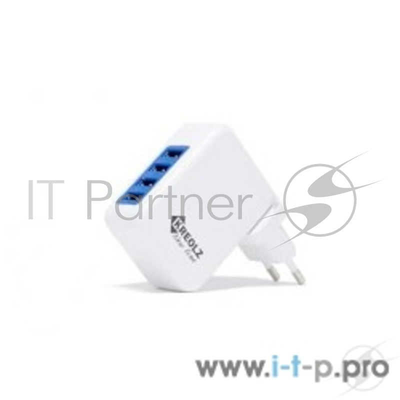 Аксессуар к ноутбуку Kreolz TJ-131 Сетевой адаптер 4-USB порта 4A Smart IC (100-240V, 50-60Гц, 5V)