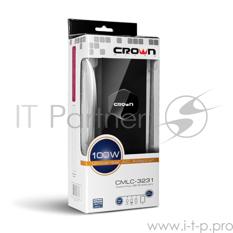 Зарядное устройство для ноутбука CROWN CMLC-3231 (Power Adapter 100W SLIM,USB)