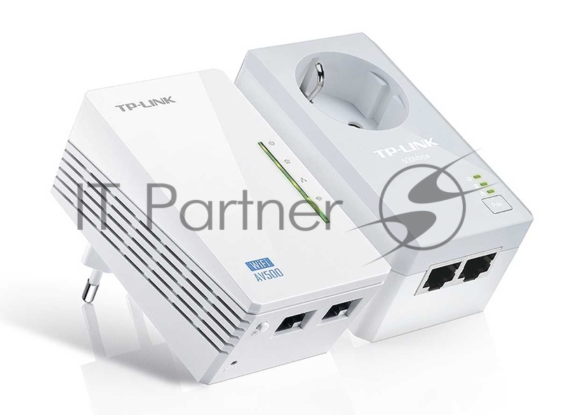Адаптер Powerline AV600 Powerline Wi-Fi KIT, 300Mbps at 2.4GHz, 2 10/100Mbps Ports, Twin Pack(1* TL-PA4020P & 1*TL-WPA4220)