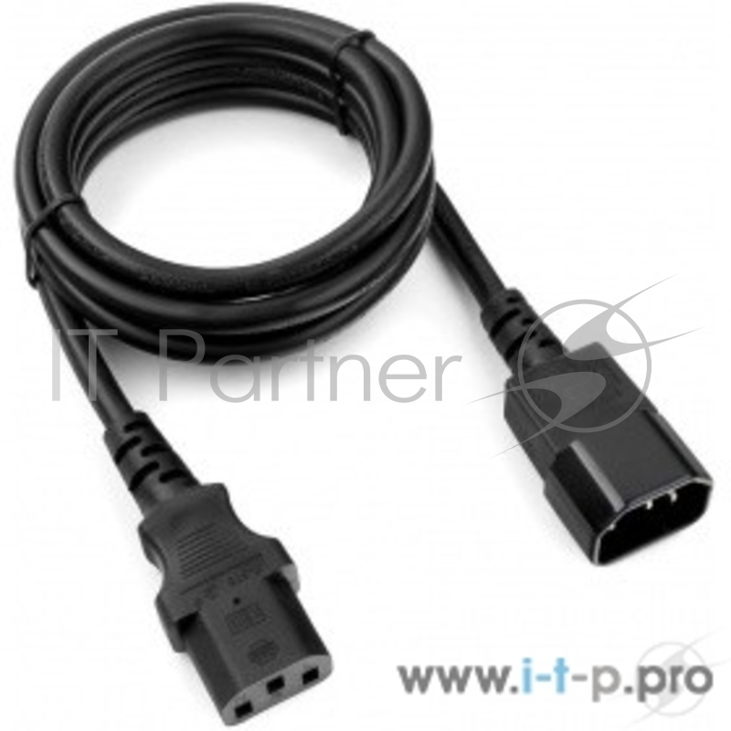 Кабель питания сист.блок-монитор Cablexpert PC-189-1-1.8M, 1.8м, C13-C14, 3x1кв.мм., черный, с заземлением