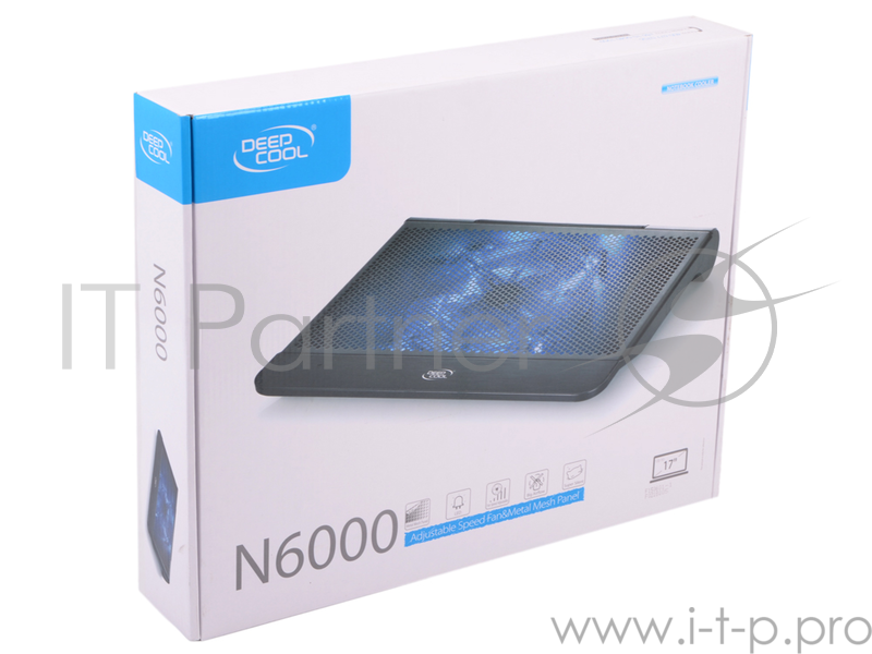 Теплоотводящая подставка под ноутбук DEEPCOOL N6000 200 мм вентилятор, LED подсветка, 2хUSB)