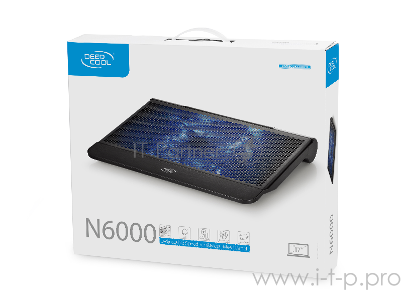 Теплоотводящая подставка под ноутбук DEEPCOOL N6000 200 мм вентилятор, LED подсветка, 2хUSB)