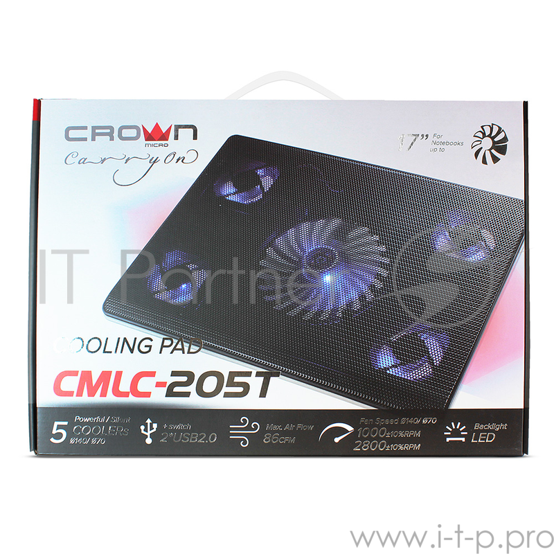 Аксессуар к ноутбуку CROWN Подставка для ноутбука CMLC-205T black (Для ноутбоков до 17