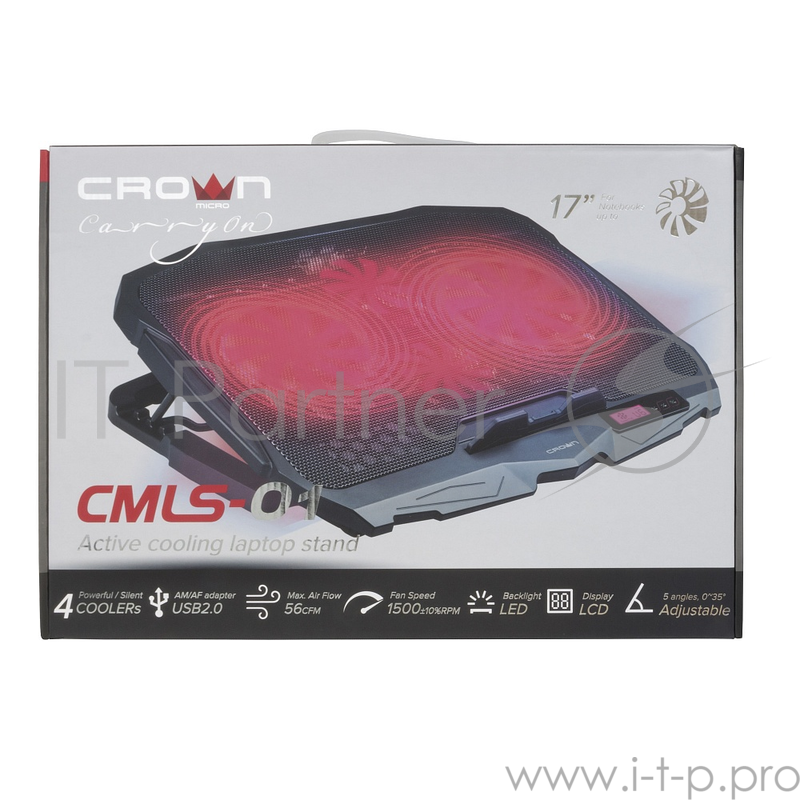 Подставка для ноутбука CROWN CMLS-01 black ( до 17