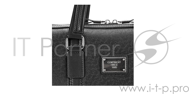 Сумка для ноутбука Сумка Continent CM-142 Black {полиэстр/эко кожа, черная 15.6