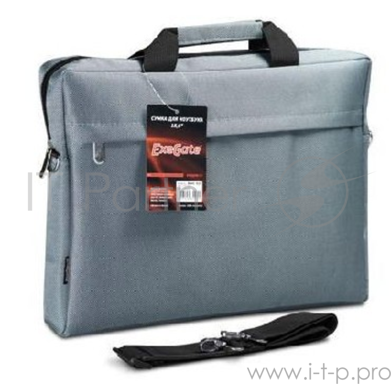 Сумка Exegate Start S15 Grey, серая, полиэстер, для ноутбуков до 15.6