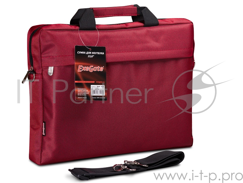 Сумка Exegate Start S15 Red, красная, полиэстер, для ноутбуков до 15.6