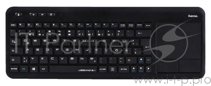 Клавиатура Hama R1173091 черный USB slim Multimedia для ноутбука Touch