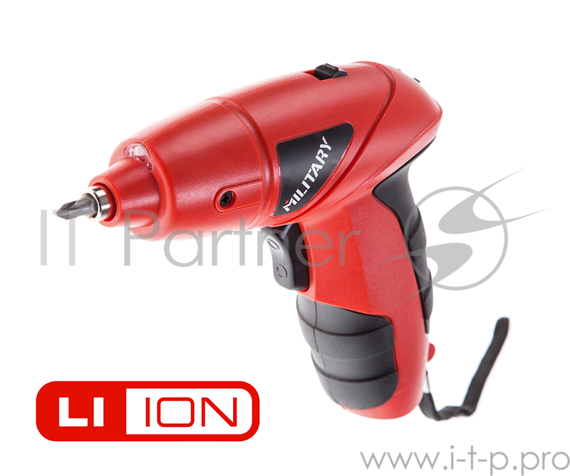 Аккумуляторная отвертка MILITARY SD3.6Li 3.6В 1.3Ач LiION 180об/мин 3,5Нм с набором бит в блистере