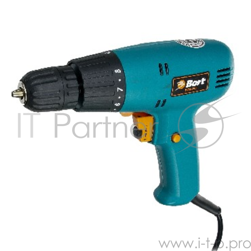Дрель-шуруповерт электрический Bort BSM-250 (мощность 280 Вт скорость вращения 0-800 об/мин крутящий момент 12 Nm кабель 2,5 м)