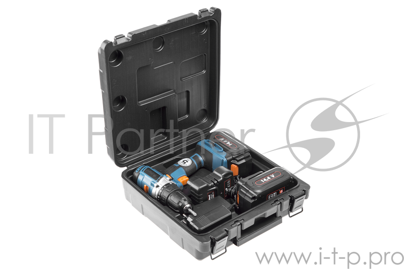 Дрель-шуруповерт безударная BORT BAB-14UX2-FDK (Напряжение 14,4 В, энергоемкость 1,3 Ач, Скорость холостого хода 0-350-1300 об/мин, крутящий момент 30 Нм, акк. батарея 2шт, зарядка 0-1 ч, кейс, вес 1,5 кг. Подсветка рабочей зоны,индикатор зарядки,рев