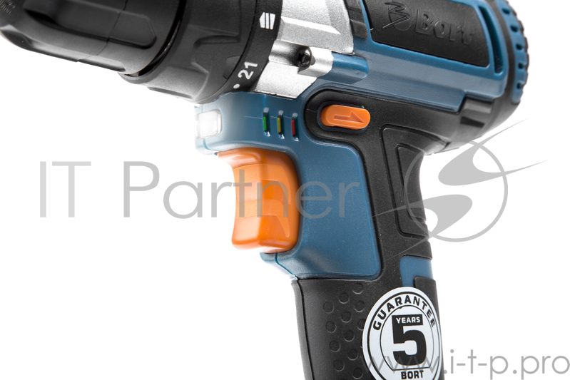 Дрель-шуруповерт безударная BORT BAB-14UX2-FDK (Напряжение 14,4 В, энергоемкость 1,3 Ач, Скорость холостого хода 0-350-1300 об/мин, крутящий момент 30 Нм, акк. батарея 2шт, зарядка 0-1 ч, кейс, вес 1,5 кг. Подсветка рабочей зоны,индикатор зарядки,рев