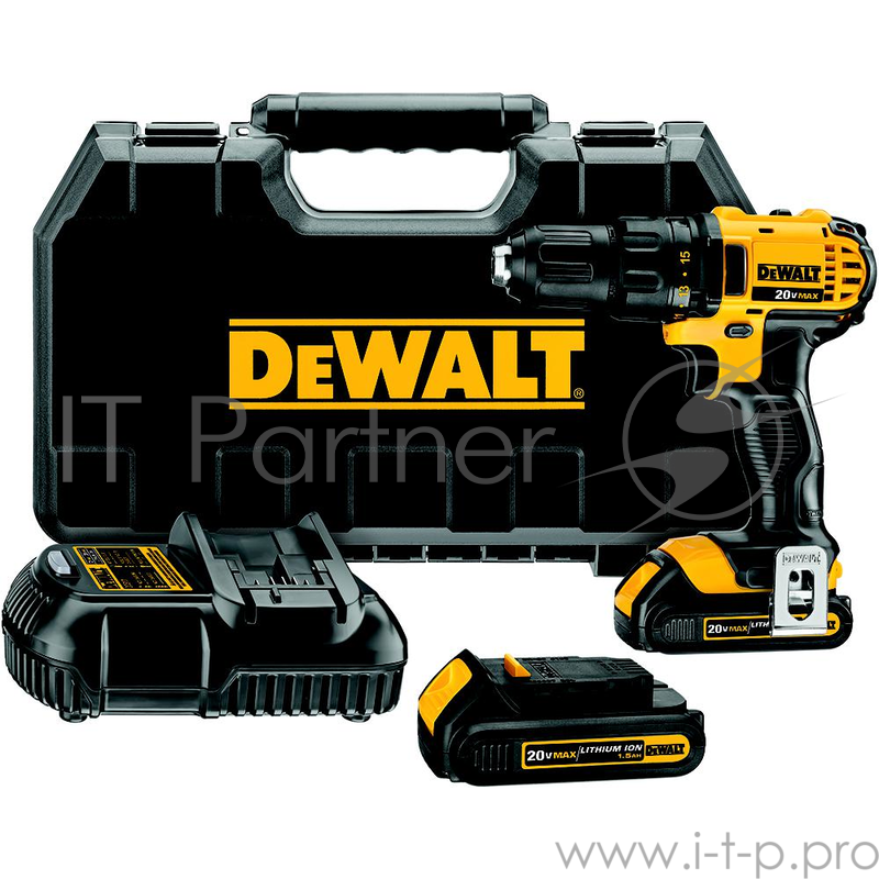 Дрель DeWalt DCD 780 C2 ак,{18ВLi-lon1,5 Ач2 аккум60Hm0-600/2000 об/минБЗП 13ммреверскейсвес 1,55 кг}