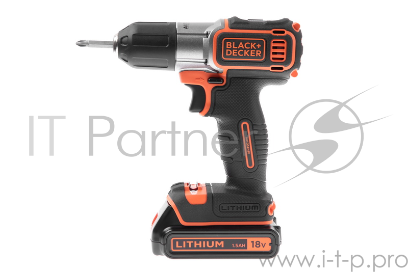 Дрель-шуруповерт BLACK & DECKER ASD18KB-QW Autosence 18В 0-650об/мин 39Нм 2акк LiIon ЗУ 1ч чемодан