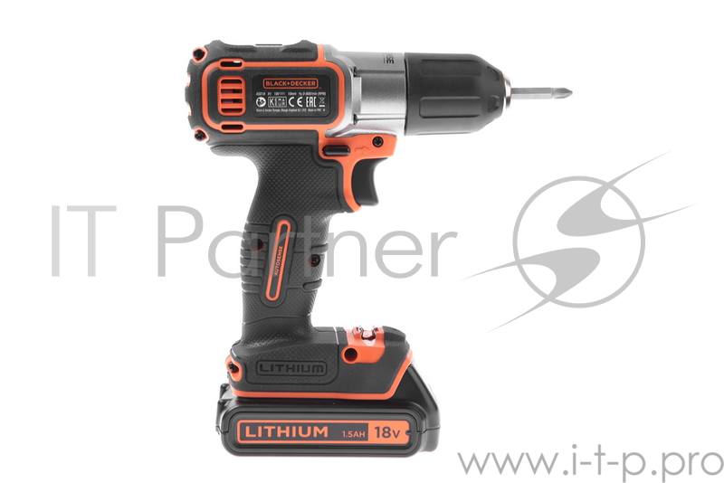 Дрель-шуруповерт BLACK & DECKER ASD18KB-QW Autosence 18В 0-650об/мин 39Нм 2акк LiIon ЗУ 1ч чемодан
