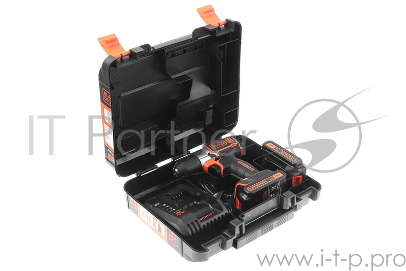Дрель-шуруповерт BLACK & DECKER ASD18KB-QW Autosence 18В 0-650об/мин 39Нм 2акк LiIon ЗУ 1ч чемодан