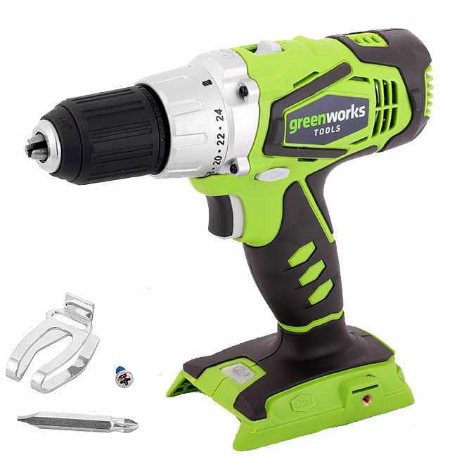 Дрель-шуруповерт GREENWORKS 3701507 24В 57Нм 13мм 2 скорости LED подсветка (БЕЗ АККУМ и ЗУ)
