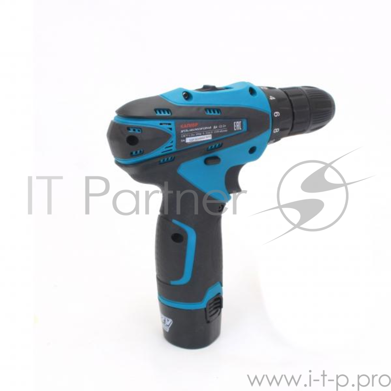 Акк. дрель КАЛИБР ДА-12-2+ Li-Ion 2 акк. Li-Ion/12В/1.3Ач. 2 скорости. кейс