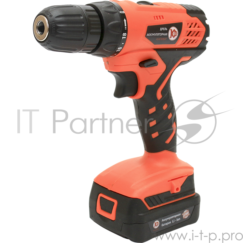 Дрель аккумуляторная КАЛИБР ДА-12/2+ 12В 2х1.3Ач Li-Ion.350/1100об/мин 20Нм 10мм кейс