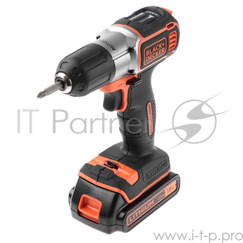 Дрель-шуруповерт BLACK & DECKER ASD18K-QW Autosence 18В 0-650об/мин 39Нм 1акк LiIon ЗУ 1ч чемодан