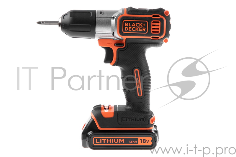 Дрель-шуруповерт BLACK & DECKER ASD18K-QW Autosence 18В 0-650об/мин 39Нм 1акк LiIon ЗУ 1ч чемодан