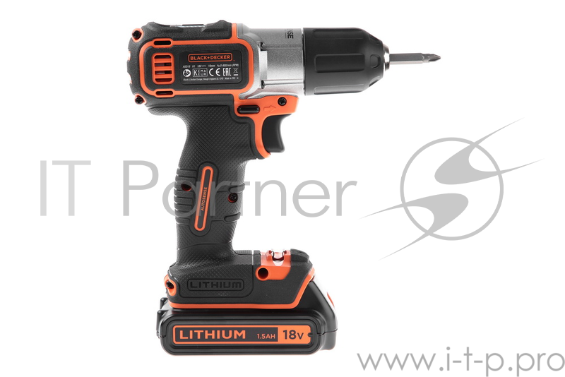 Дрель-шуруповерт BLACK & DECKER ASD18K-QW Autosence 18В 0-650об/мин 39Нм 1акк LiIon ЗУ 1ч чемодан