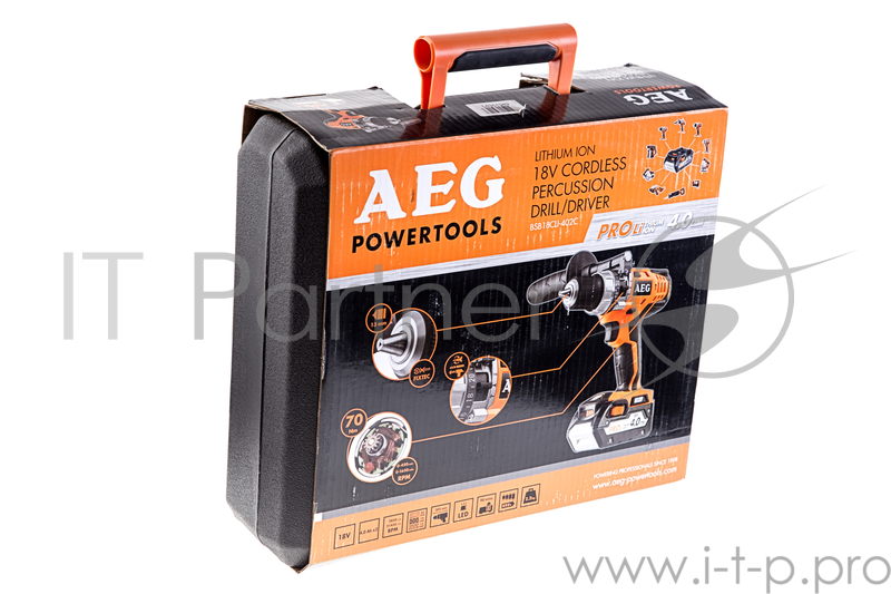 Аккум.дрель уд. AEG BSB 18C Li-402C 18В 2x4.0Ач LiION 13мм 0-450/0-1650об/мин 51Нм в кейсе
