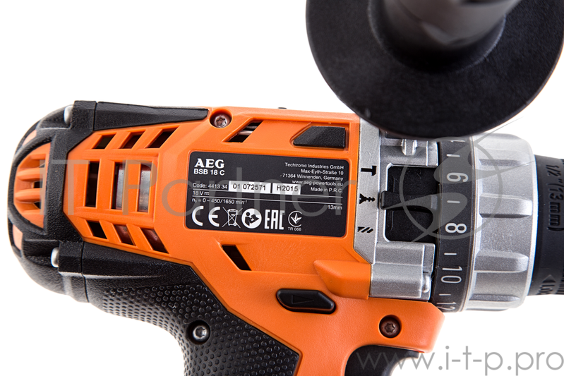 Аккум.дрель уд. AEG BSB 18C Li-402C 18В 2x4.0Ач LiION 13мм 0-450/0-1650об/мин 51Нм в кейсе