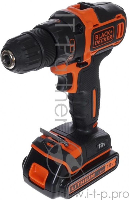 Дрель-шуруповерт BLACK & DECKER BDCDD186K1B-QW 18В 0-360/0-1400 об/мин, 2 Li-Ion акк. 1.5Ач, кейс