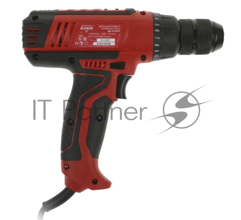 Шуруповерт ELITECH ДШ 0110РЭ DC-100Вт. 220В50Гц. БЗП-10мм. 0-310