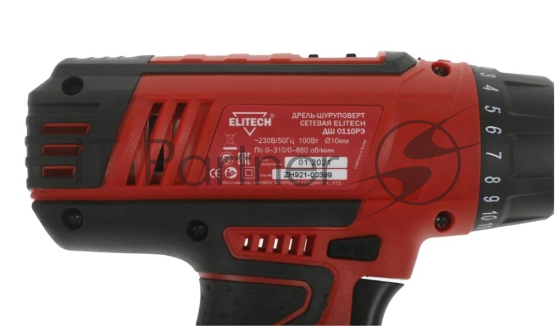 Шуруповерт ELITECH ДШ 0110РЭ DC-100Вт. 220В50Гц. БЗП-10мм. 0-310