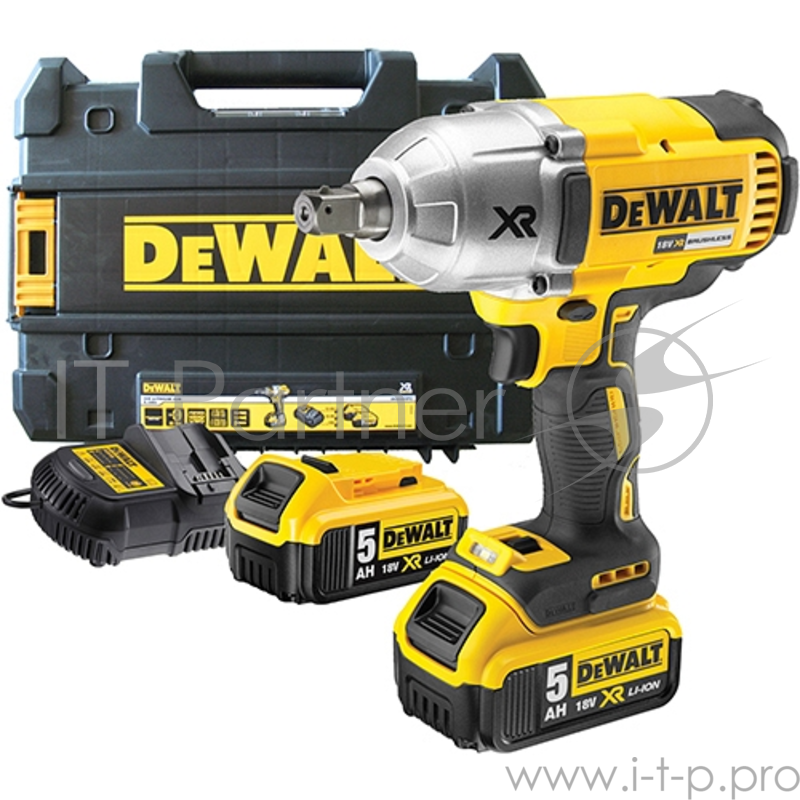 Гайковерт аккумуляторный DEWALT DCF 899 P2 уд 18В 2х5Ач LiIon 0-2400уд/мин 4гр. 1/2'' 3.3кг
