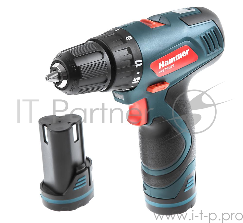 Аккум.дрель HAMMER ACD120GLi PREMIUM 12.0В 2x1.3Ач 10мм 0-350/0-1100об/мин 28Нм зар.1ч