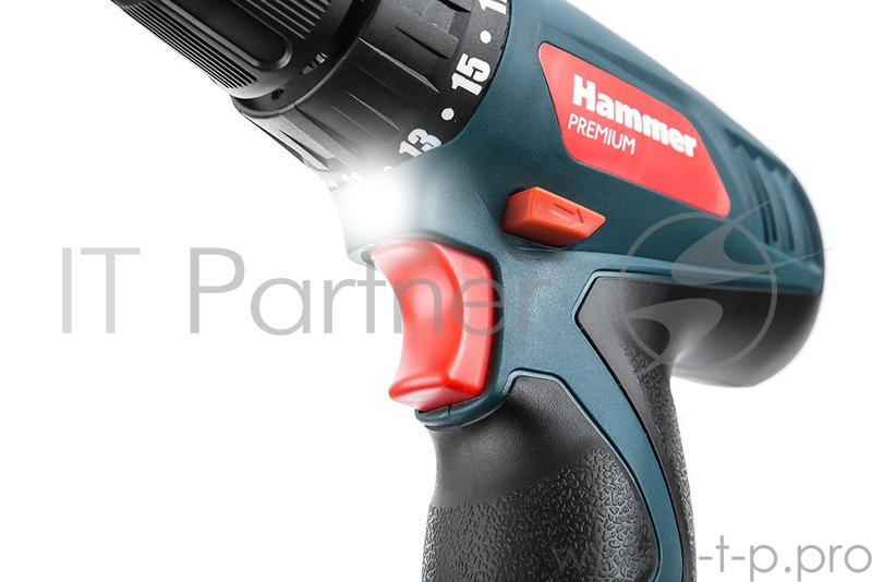 Аккум.дрель HAMMER ACD120GLi PREMIUM 12.0В 2x1.3Ач 10мм 0-350/0-1100об/мин 28Нм зар.1ч