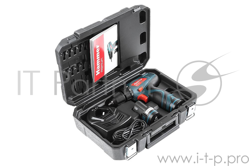 Аккум.дрель HAMMER ACD120GLi PREMIUM 12.0В 2x1.3Ач 10мм 0-350/0-1100об/мин 28Нм зар.1ч