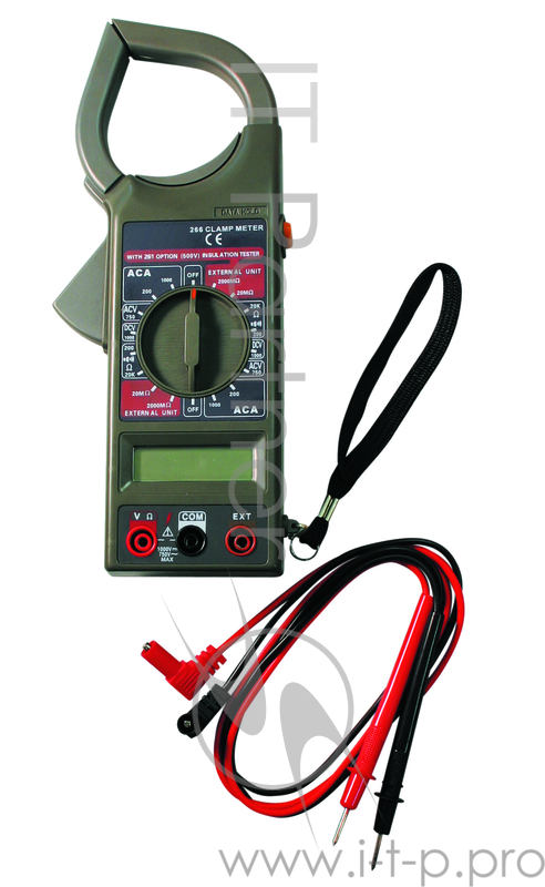 Инструменты Ресанта DT 266 Клемметр 61/10/225 { 3,5 разр ж/к дисплей, измерение тока, DCV 1000В ± 0,8%, ACV 750В± 1,2%}