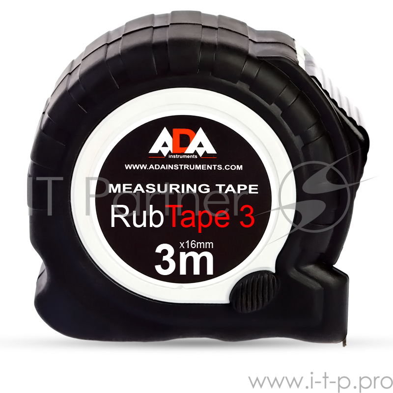 Рулетка ADA RubTape 3 сталь, с двумя стопами, 3 м