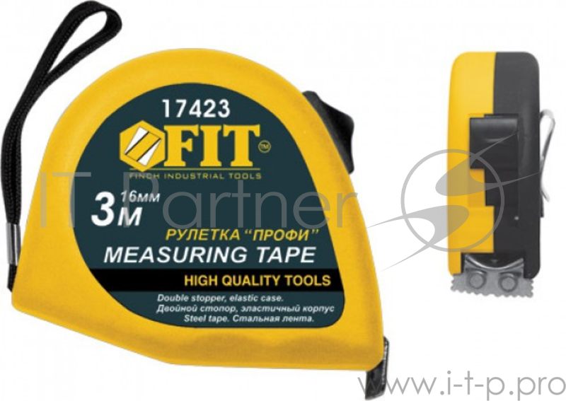 Рулетка FIT 17426 ''Профи'' 5м х 25мм, нейлон.покрытие, калибр.лента класс II, магн.крючок
