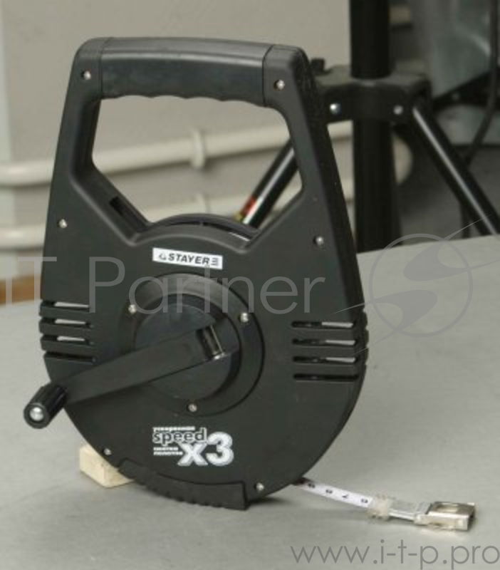 Лента мерная STAYER 2-34186-050 геодезийная racer мет. редукт.мех. 3:1 50мх13мм