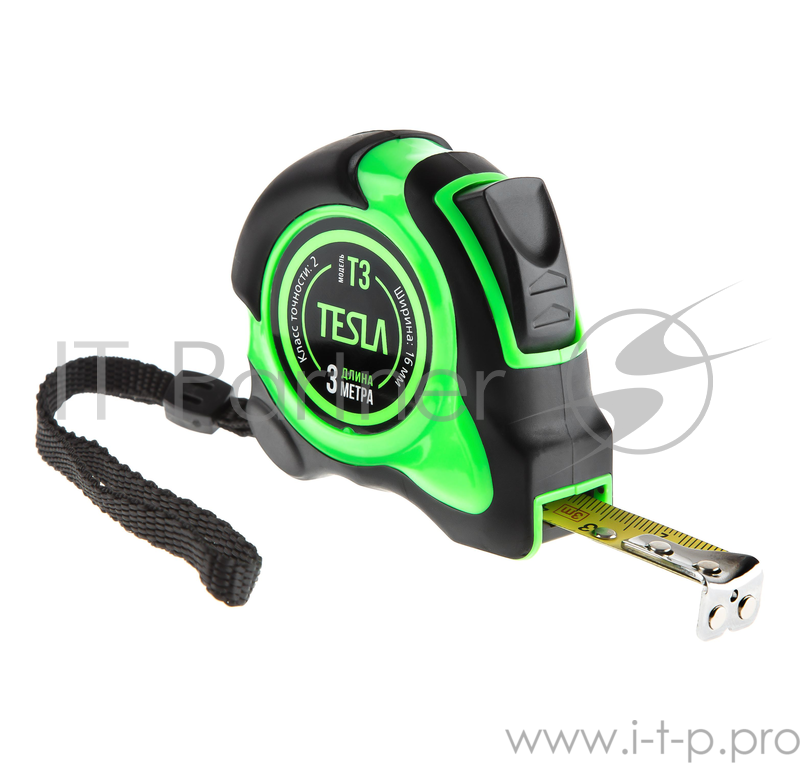 Рулетка Tesla T-3 3м/16мм, нейлоновое покрытие, магнит