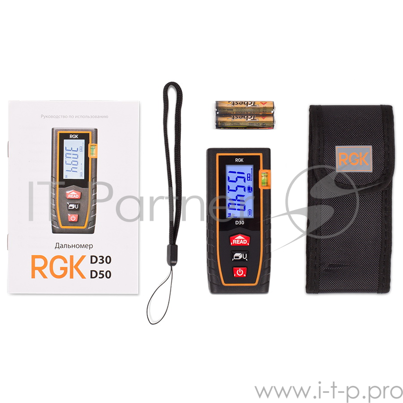 Лазерная рулетка RGK D30 дальность 0.3-30м точность ±2мм