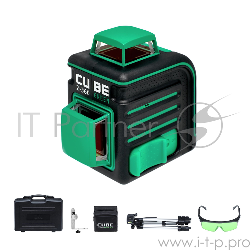 Лазерный уровень ADA CUBE 2-360 Green Ultimate Edition до20м ±3/10мм/м ±4° 535нм зеленый луч IP54
