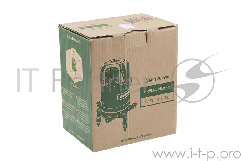 Уровень INSTRUMAX GREENLINER 4V 3хАА 5линии 1отвес 30м сумка-чехол