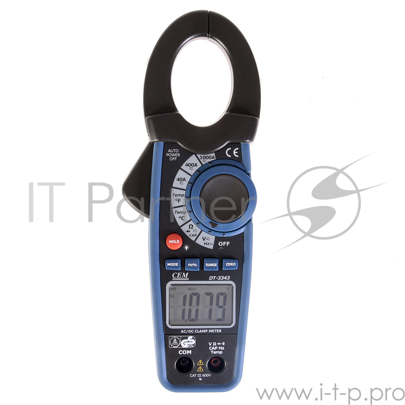 Клещи токоизмерительные CEM DT-3343 для постоянного тока, с датчиком температуры до 1000°C