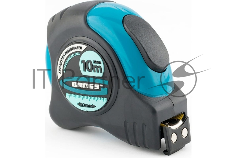 Рулетка GROSS 31115 schlagfest 10м x 25мм магн. обрез зацеп двухст. шкала автоматич. фиксация