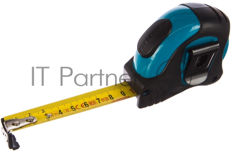 Рулетка GROSS 31112 ''schlagfest'' 5м x 19мм магн. обрез зацеп двухст. шкала нейлон покр. автомати