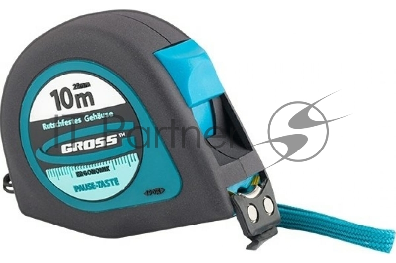 Рулетка GROSS 31105 ergonomisch 10м x 25мм магнитный обрезиненный зацеп