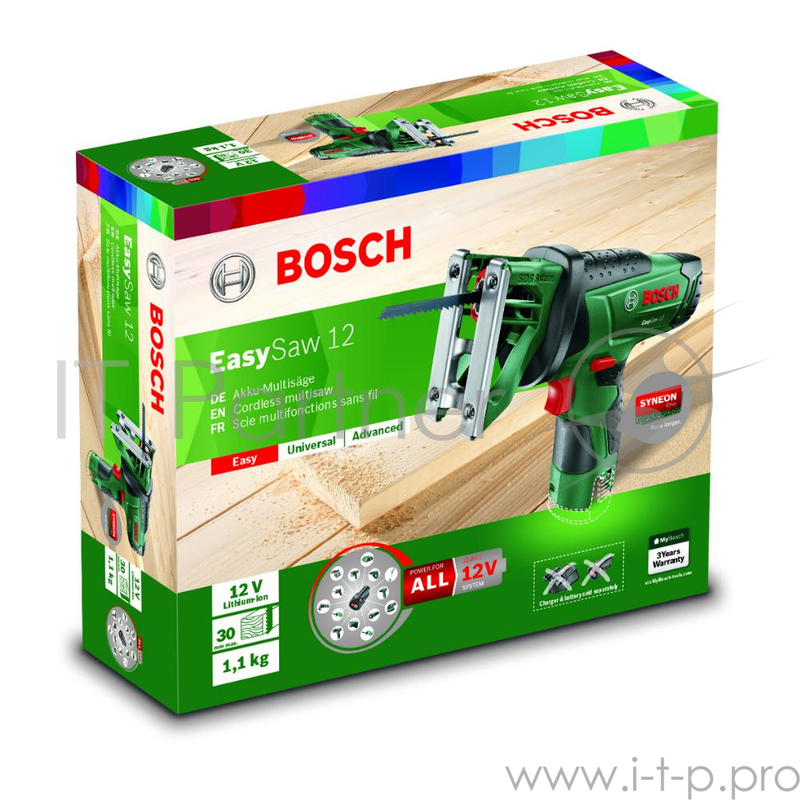 Лобзик BOSCH Bosch EasySaw 12 (0.603.3B4.005) Li-Ion 10.8. SDS. LED. Power for ALL