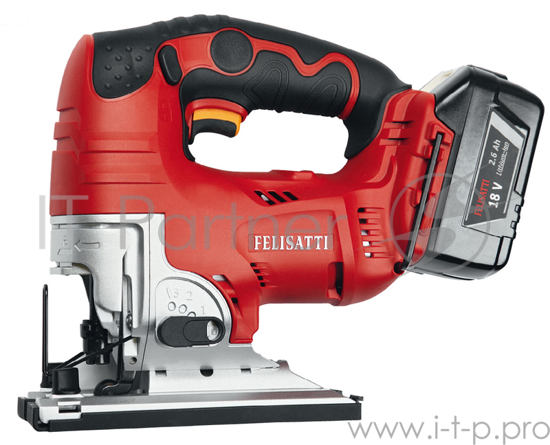 Лобзик акк. FELISATTI JS100/18L 18.0В 2x2.6Ач LiION 0-2600ход/мин 100мм-дер. 20мм-ал. 6мм-сталь под