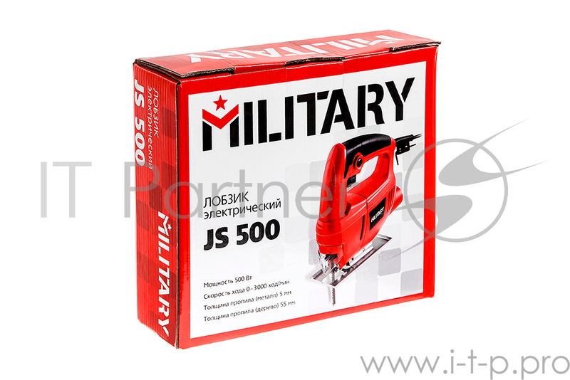 Лобзик MILITARY JS500 500Вт 0-3000ход/мин 55мм-сталь 5мм